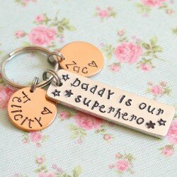 Daddy is our superhero keyring