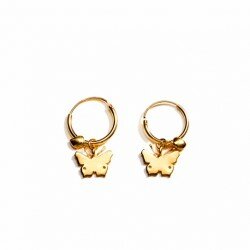 Butterfly Tinies Gold Earrings Hoops