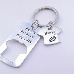 Personalised football, basketball or rugby keyring