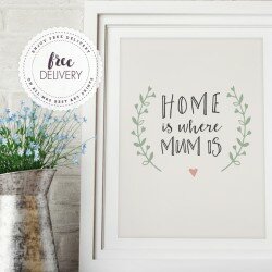 Home is Where Mum Is Mothers Day Art Print by Mrs Best 1