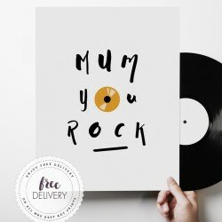 Mum You Rock Contemporary Mother's Day Art Print by Mrs Best 1
