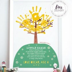Personalised Children's Hand Print Tree Art Print by Mrs Best 1