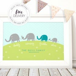 Personalised Family Art Print by Mrs Best 1