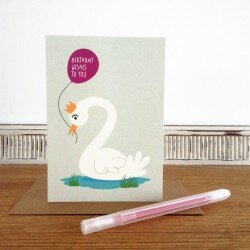 swan bday card