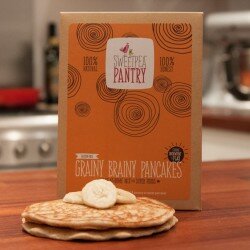 Grainy Brainy Pancakes with product kitchen