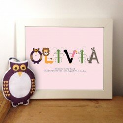 Welcome to the world personalised name print 1