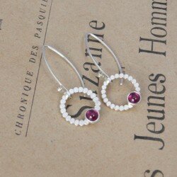 Karen Young Handmade Jewellery_Sterling Silver Luna Earrings with Rhodolite Garnet 01