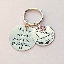Personalised Love between a Nanny and her Grandchildren Keyring