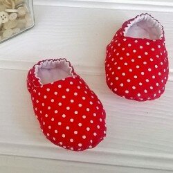 Red and White Spotty Baby Shoes